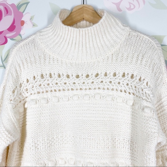 Lou & Grey Ivory Chunky Turtleneck Alpaca Blend Knit Sweater S - Picture 2 of 10